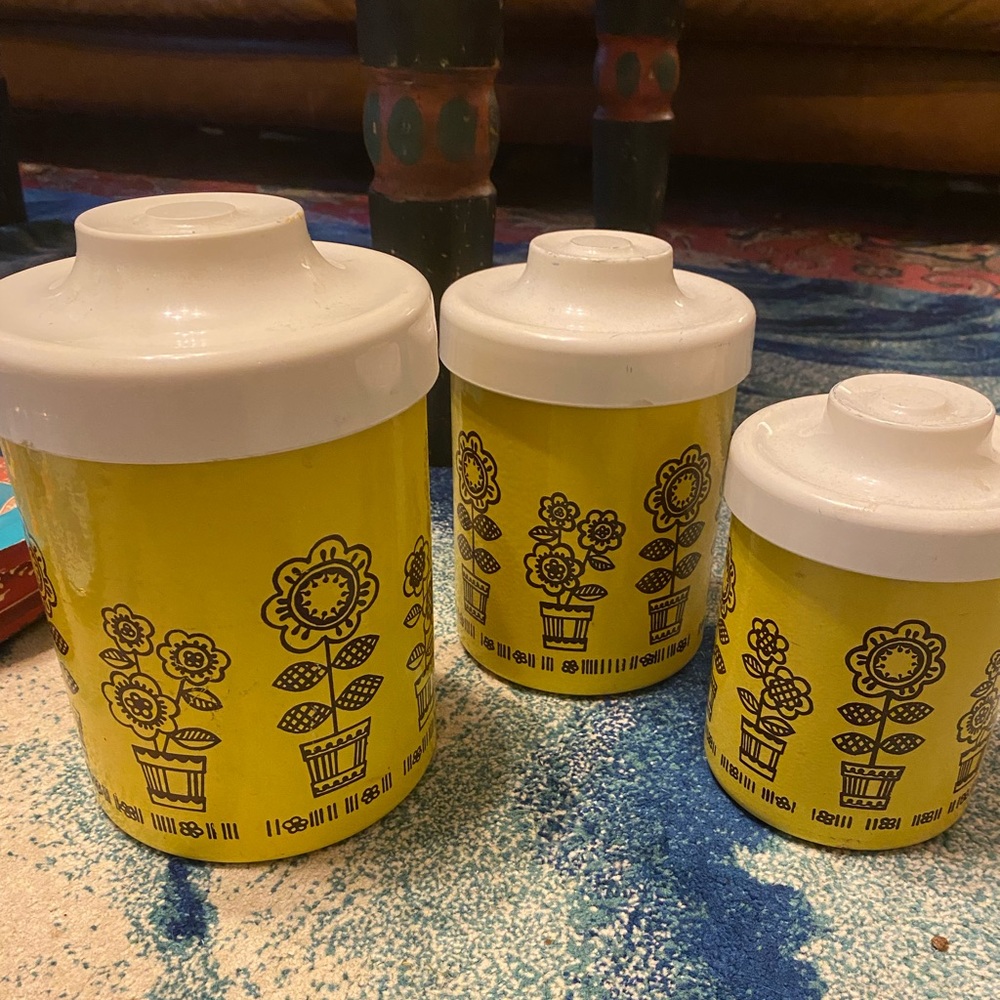 Vintage floral canisters